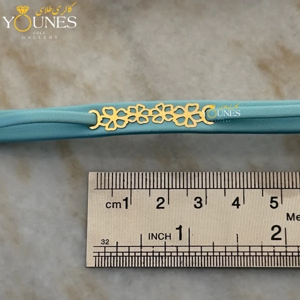 دستبند طلا زنانه چرم گل L555